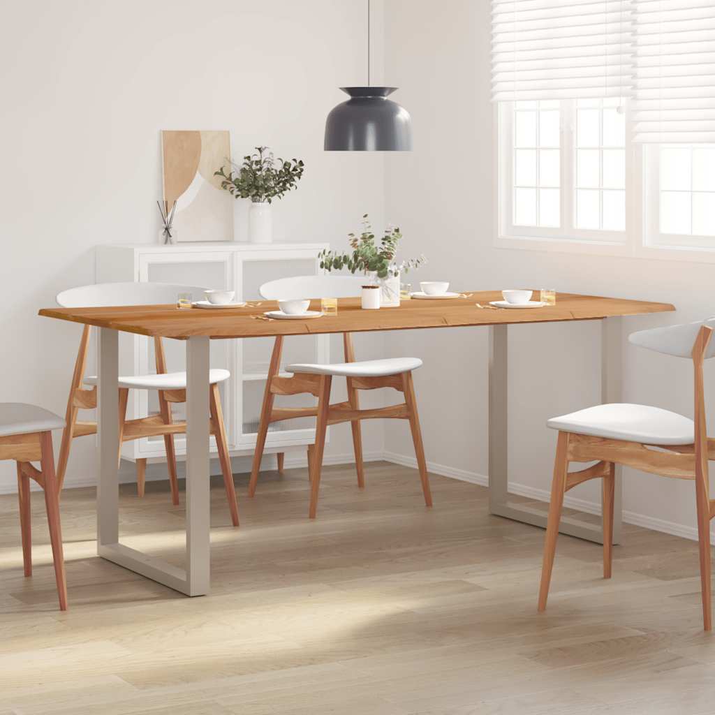 Mesa de comedor de madera maciza de acacia 180x90x76 cm oif191632