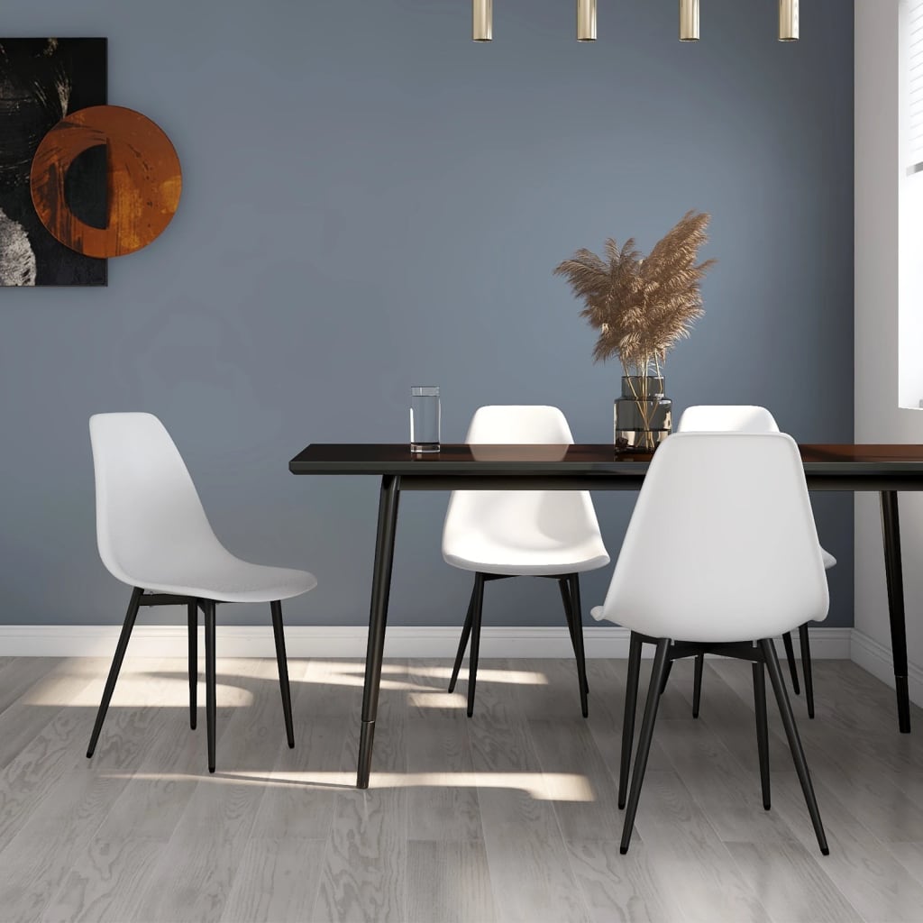 Sillas de comedor 4 unidades blancas pp qweo6947