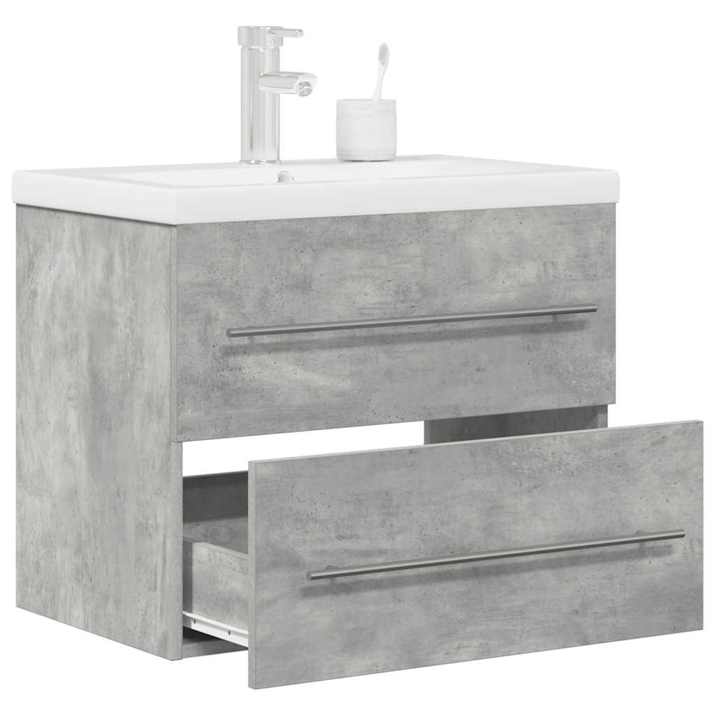 Set muebles de baño 2 piezas madera contrachapada gris hormigón esb2756