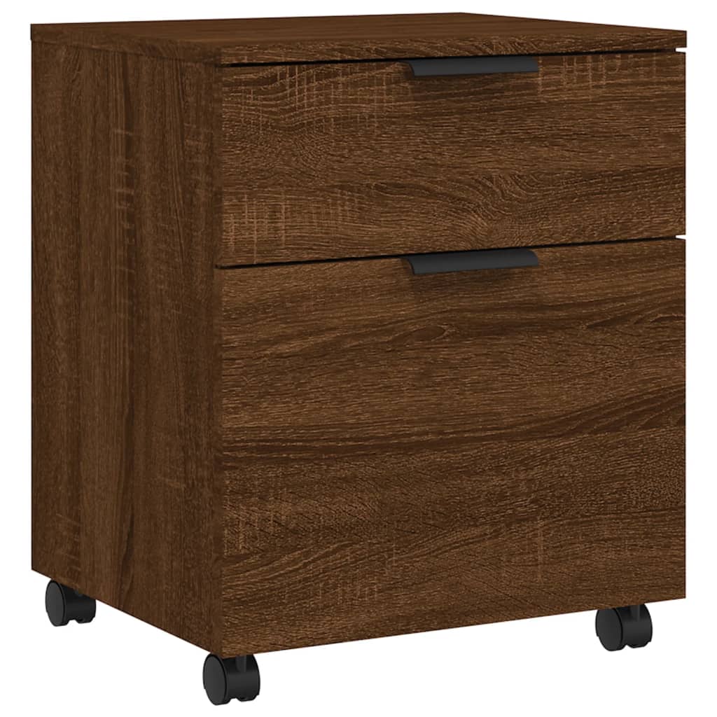 vidaXL archivador ruedas madera contrachapada roble sonoma 45x38x54 cm