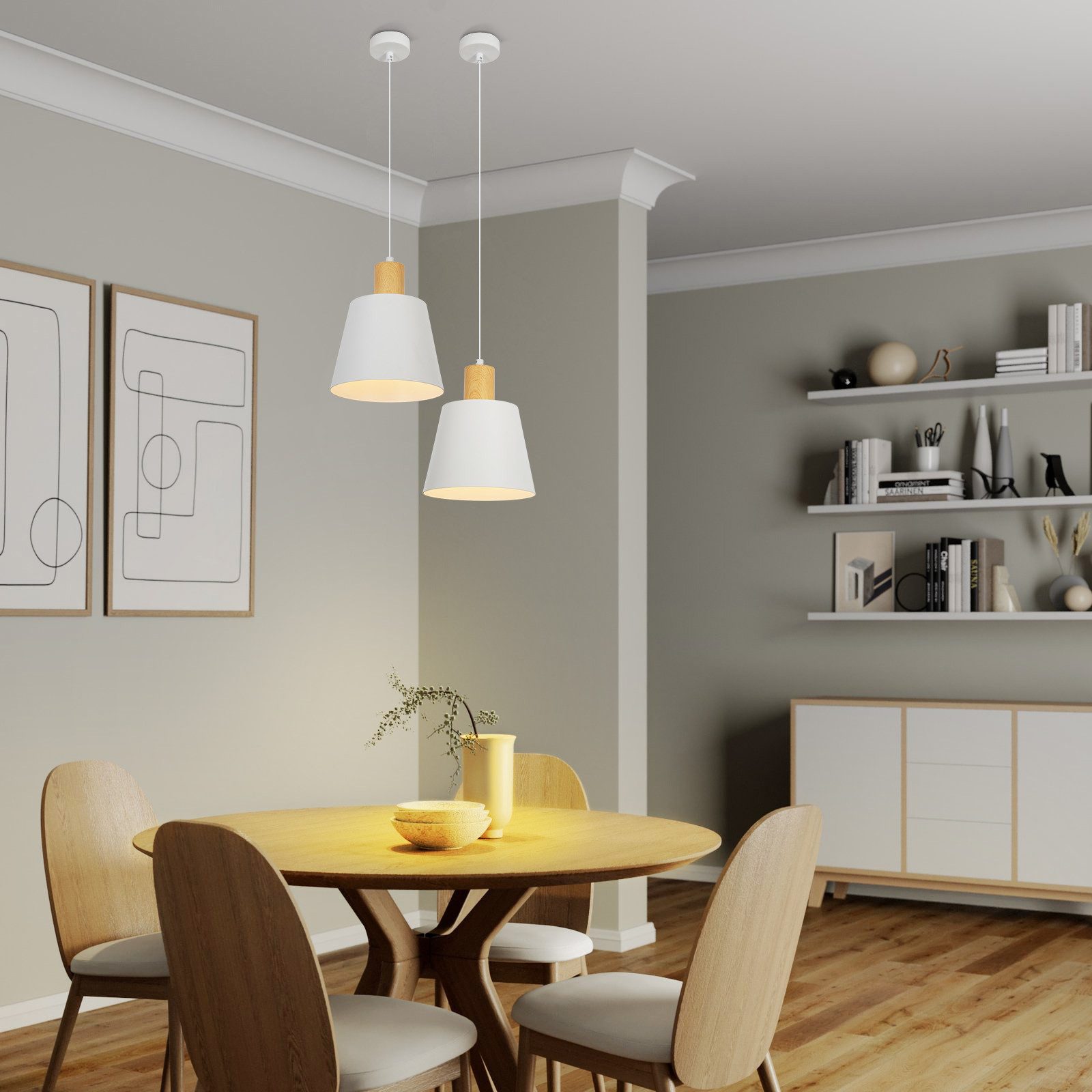 Nettlife lámpara colgar E27 blanco 149x20