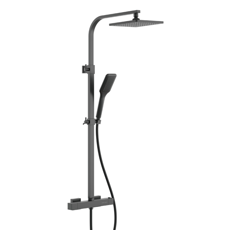 Columna de ducha termostática cuadrada negro vicent