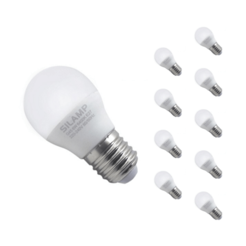 Bombilla LED E27 8w 220v g45 300° (pack de 10) - blanco frío 6000
