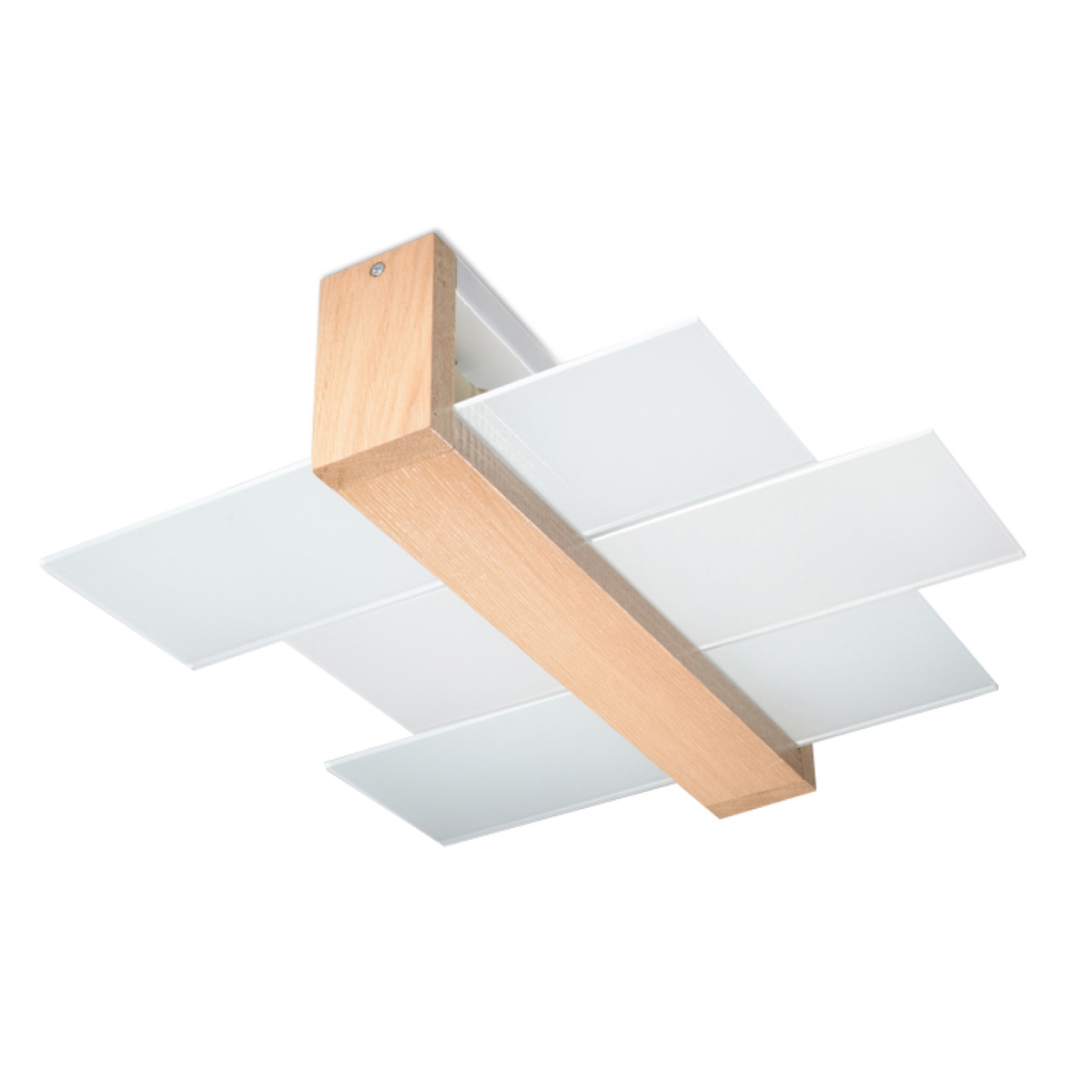 Lámpara de techo feniks 2 madera natural madera/vidrio 43x12x43cm