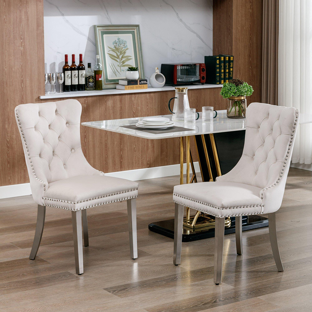 Silla, madera maciza, terciopelo,dos piezas, blanco