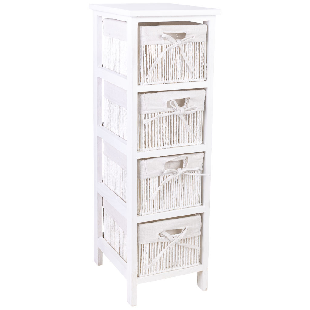Cajonera de madera blanca 26x32x81 cm