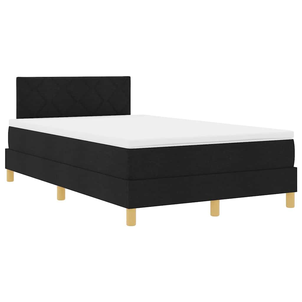 vidaXL cama tipo box spring con colchón negro 120 x 200 cm tela