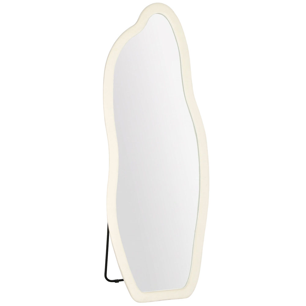 Espejo cuerpo entero 60x4x160 cm vidrio templado, mdf color beige Homcom