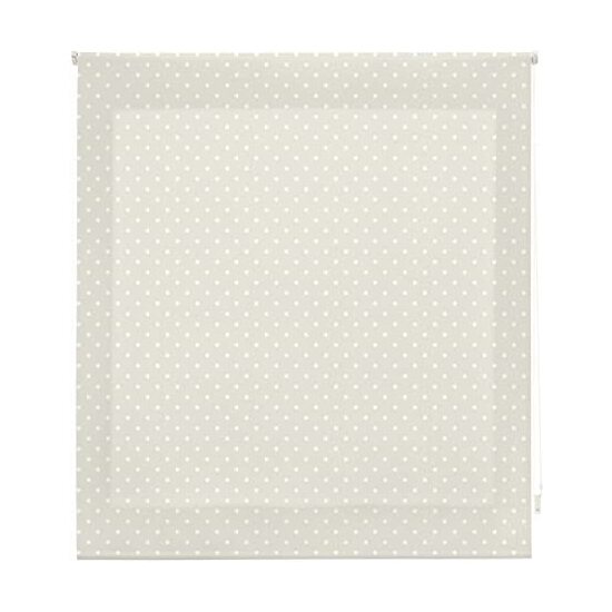 Estor enrollable premium 150x180 beige con motas blancas