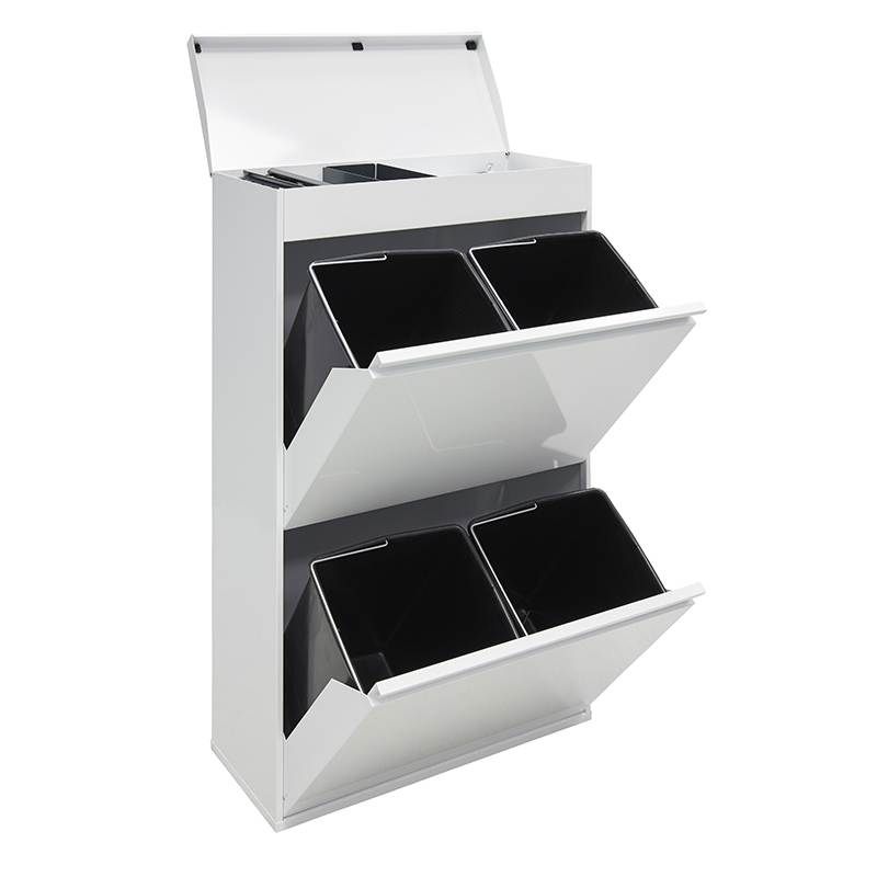 Arregui top cr621-b cubo de basura y reciclaje de acero 4 x 17 l (68 l)