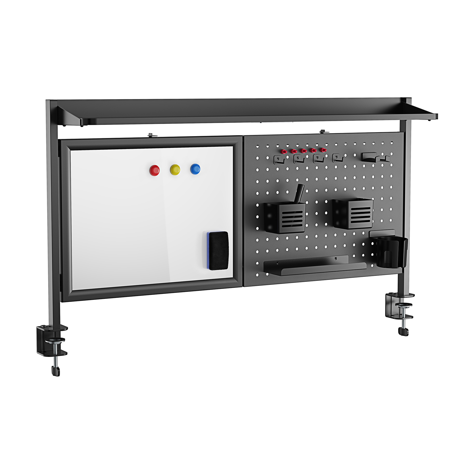 Organizador de escritorio tablero perforado virvik 117x73cm negro [en.casa]