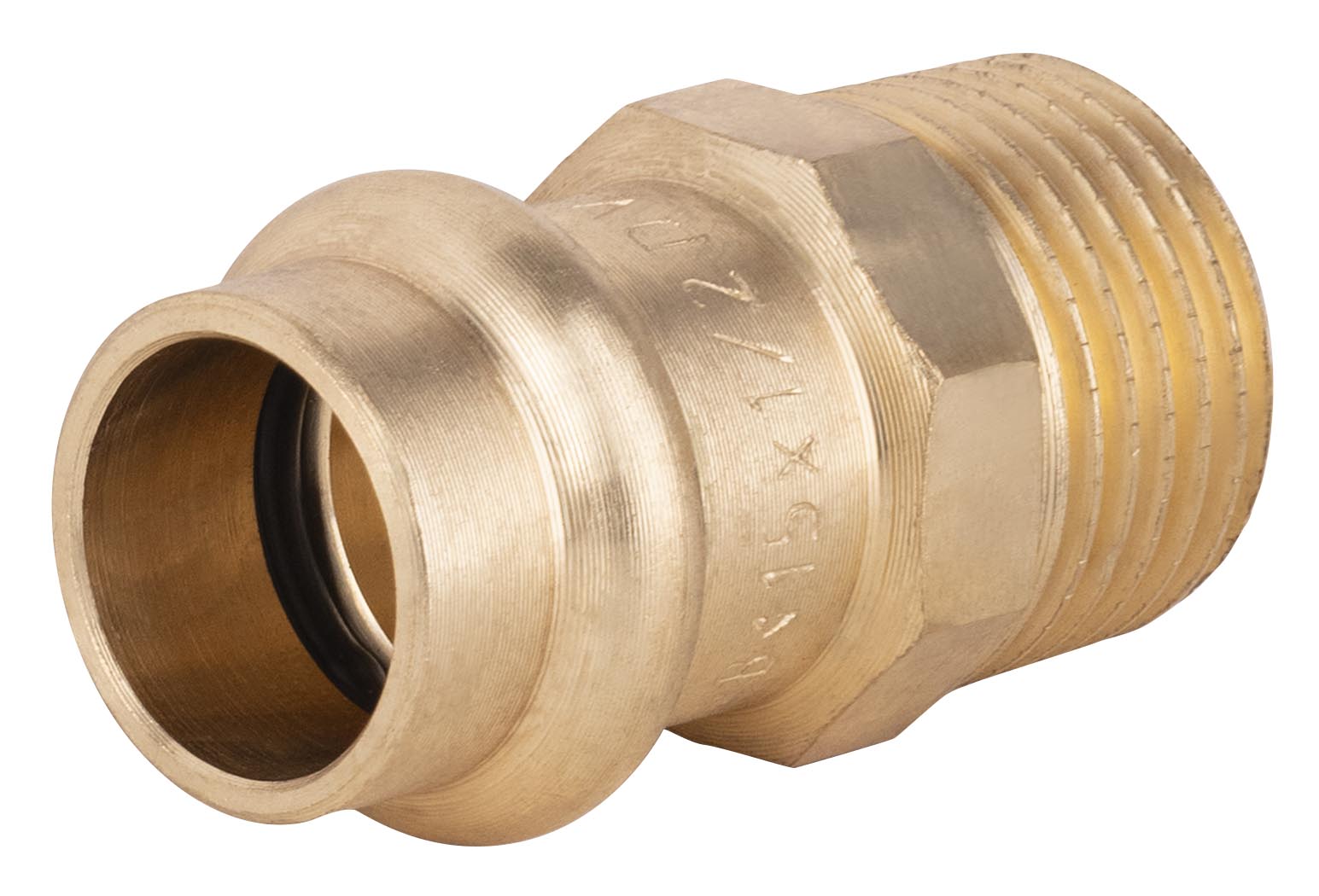Conexión de cobre para prensar ø15 - macho 1/2, quick