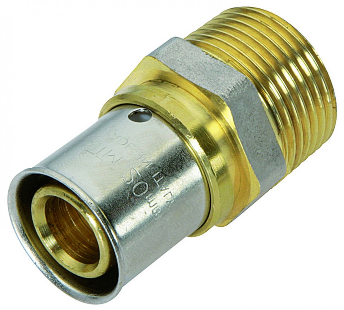 Manguito de engarce de latón m 12 x 17 para tubo multicapa