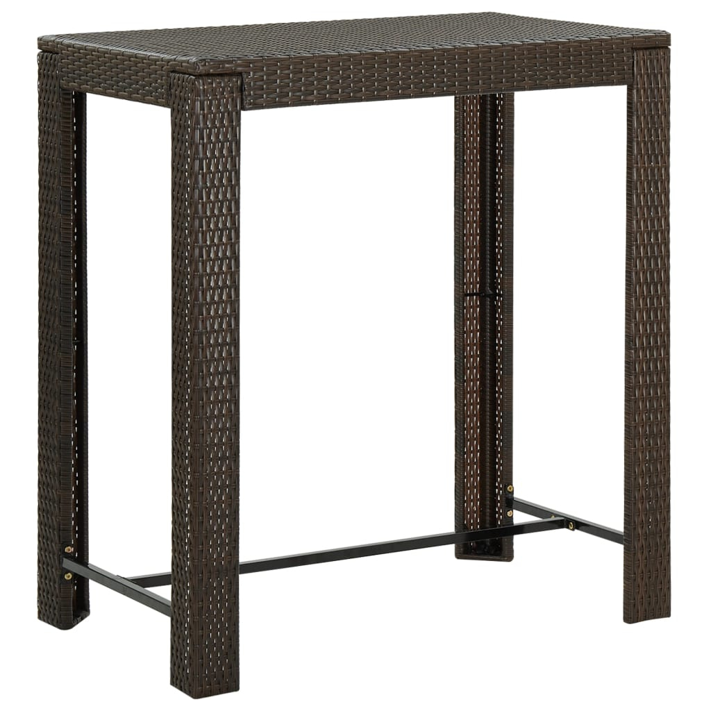 vidaXL mesa alta de jardín ratán sintético marrón 100x60,5x110,5 cm