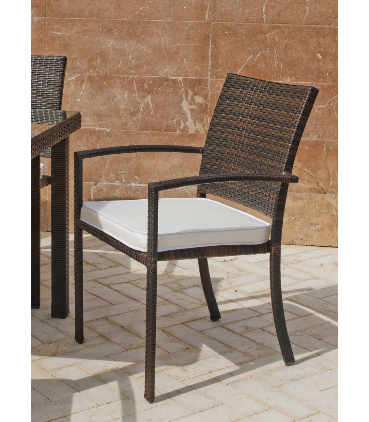 Pack de 2 sillones apilables con cojines para exteriores