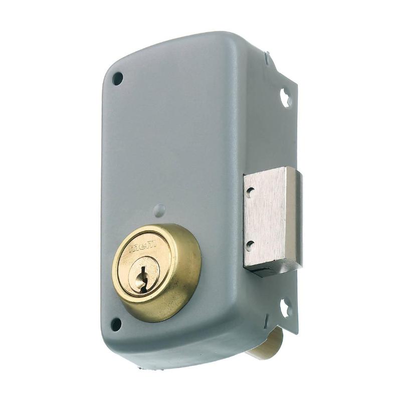 Cerradura mcm sobreponer 2556cp-50-izquierda gris cilindro europerfil