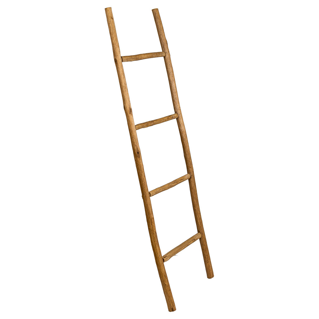Escalera estantería de madera marrón 44x3x150