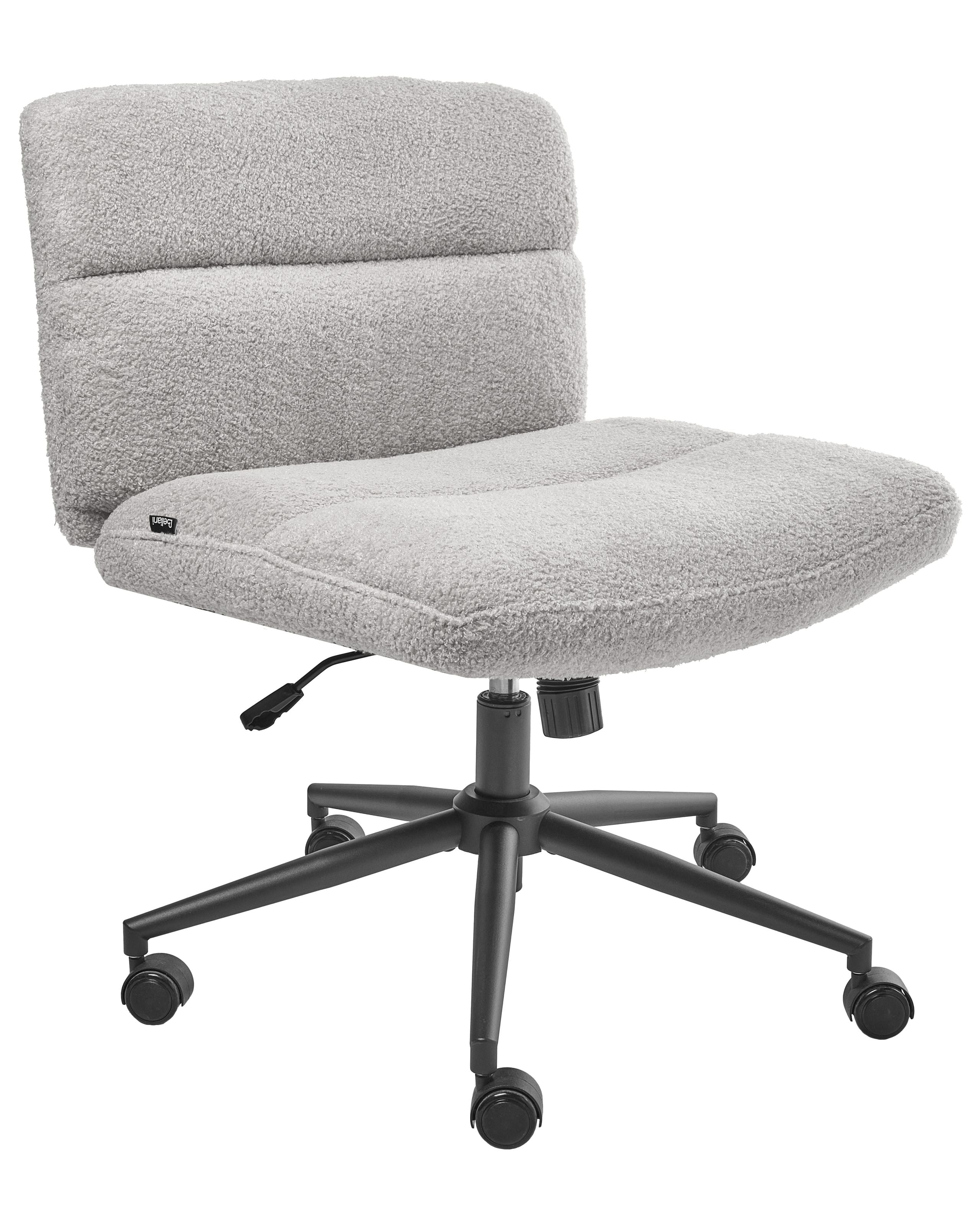 Silla de escritorio catlin bouclé gris claro