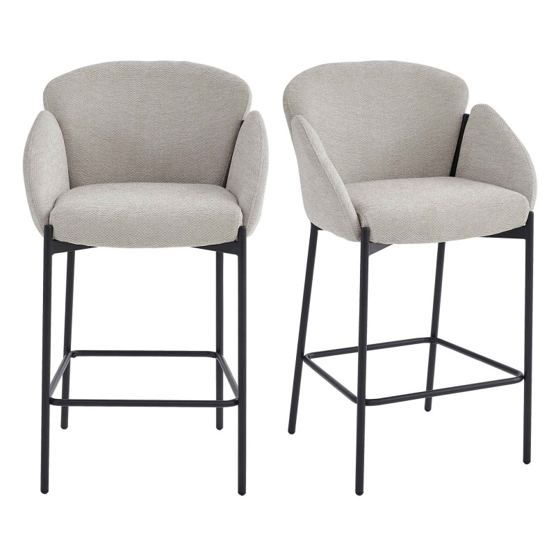 Candice-silla de bar de tela beige (x2)