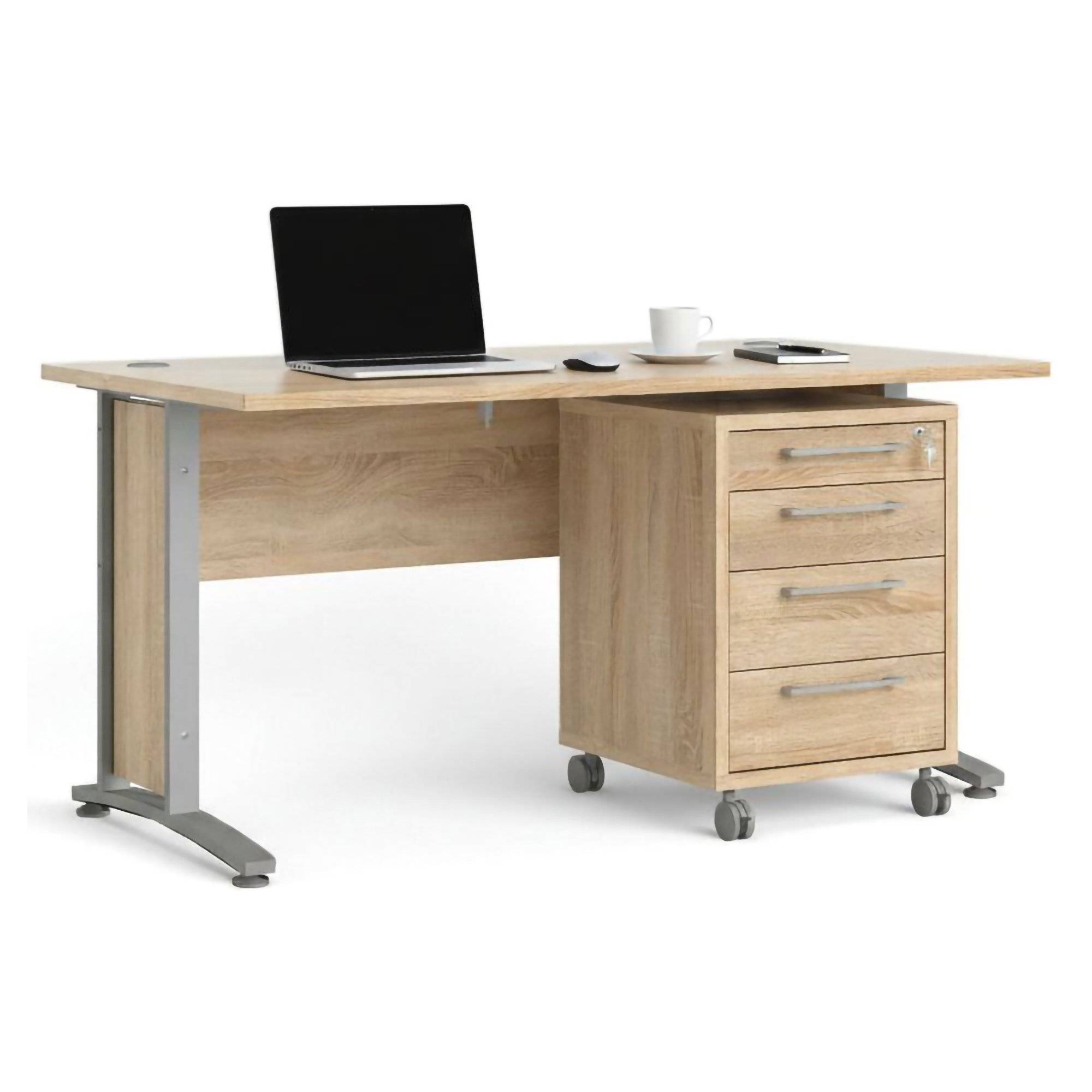 Escritorio azzaro, un compartimento, madera gris 150x80x75h cm