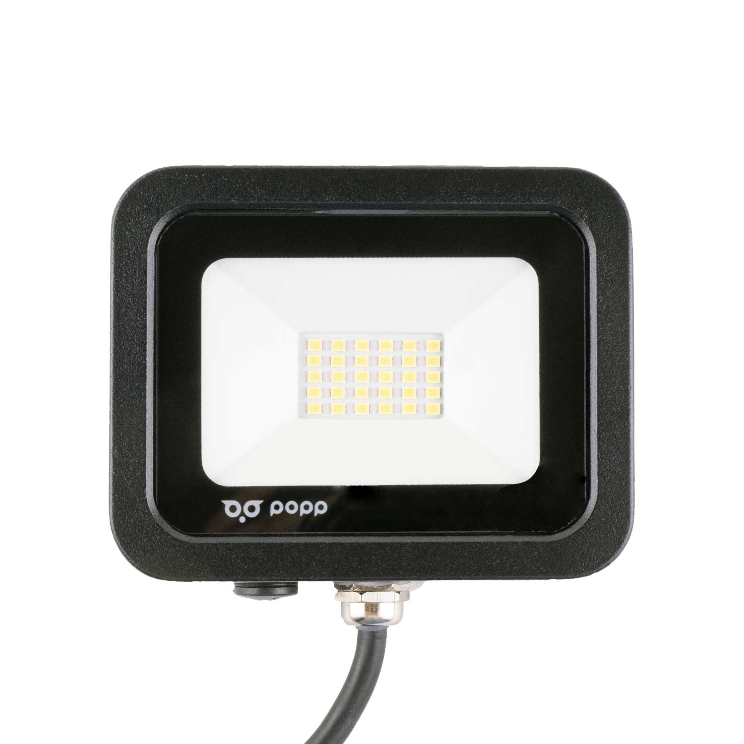 Foco proyector 20w 6000k LED exterior slim ip65 lente transparente negro