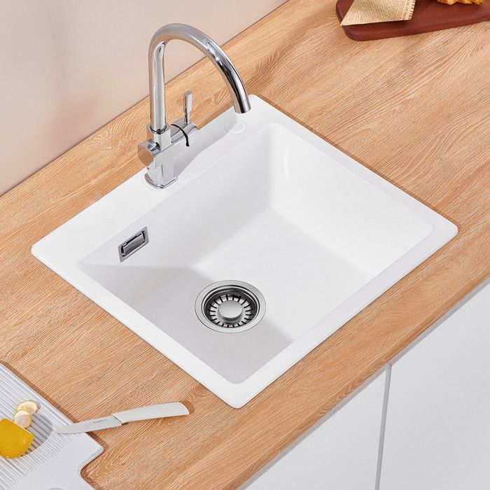 Fregadero de cocina blanco 50x45cm - cecipa max - fregadero de 1 cubeta en