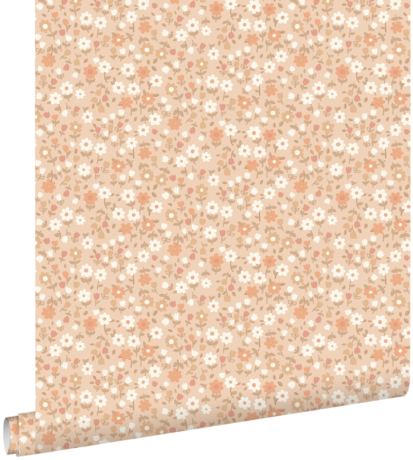 Estahome papel pintado flores rojo barro cocido clara 53 cm x 10.05 m