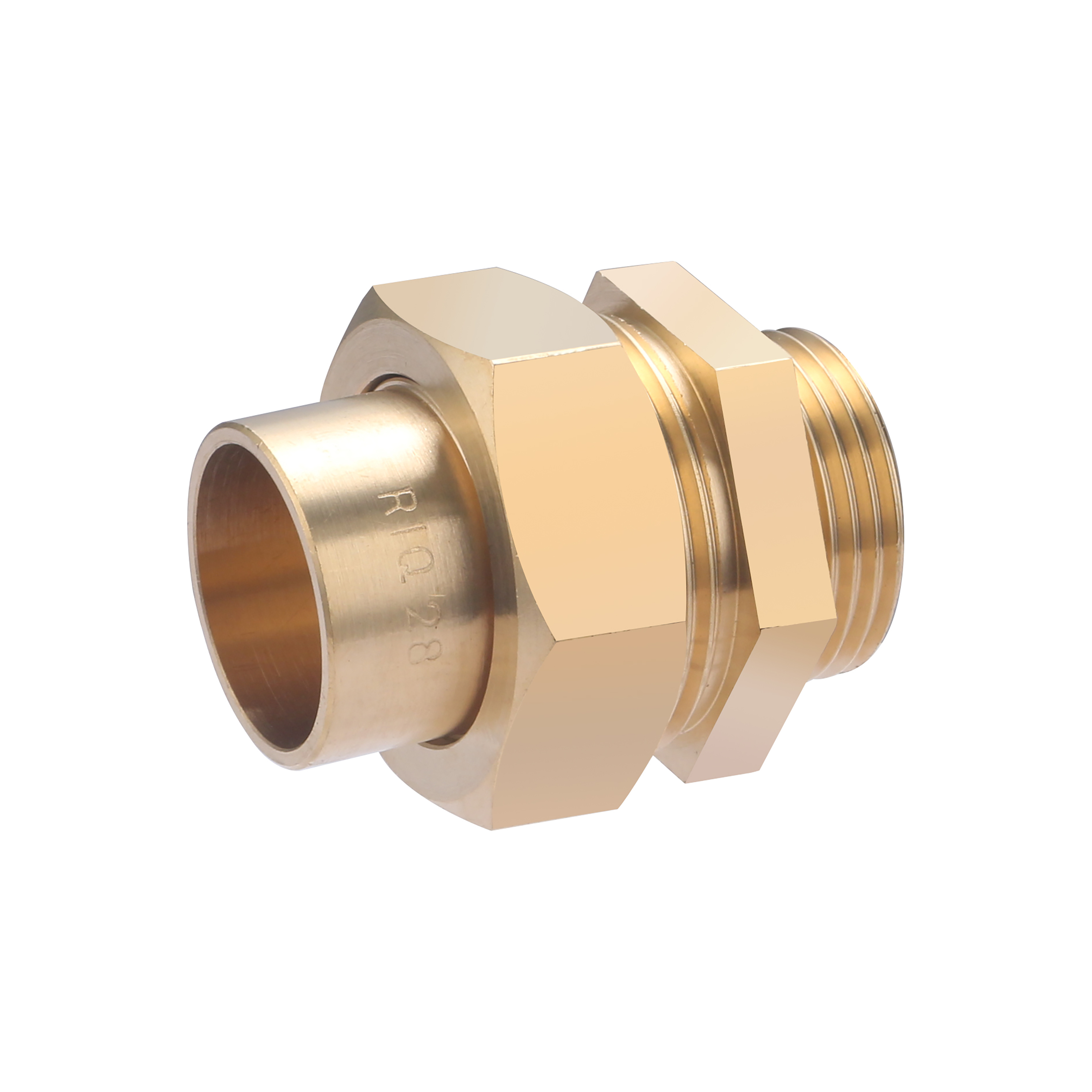 Conector esférico de latón para soldar ø28 - macho roscado 1