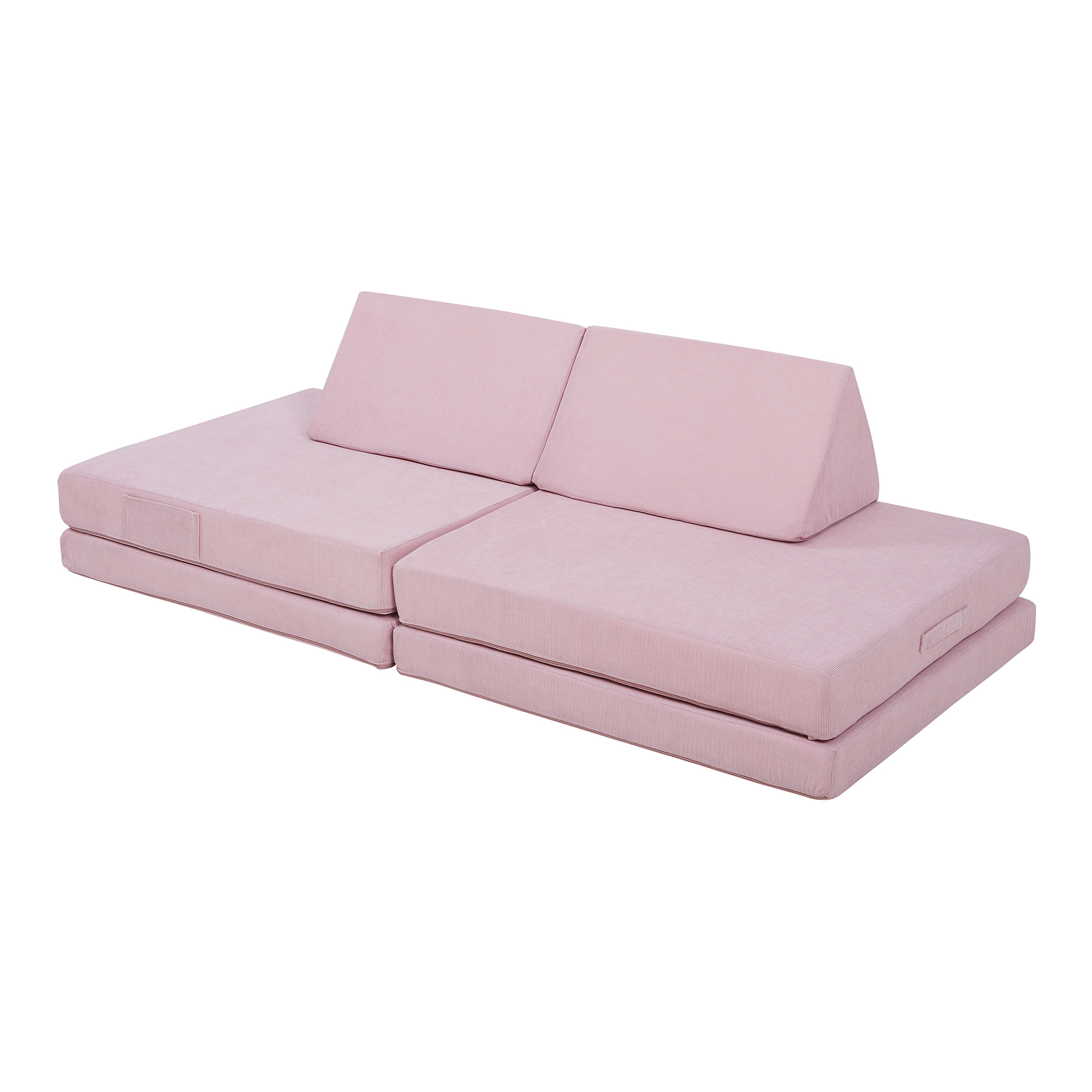 Sofá modular 5 piezas norhulta 150x66x46 cm pana - rosa [en.casa]