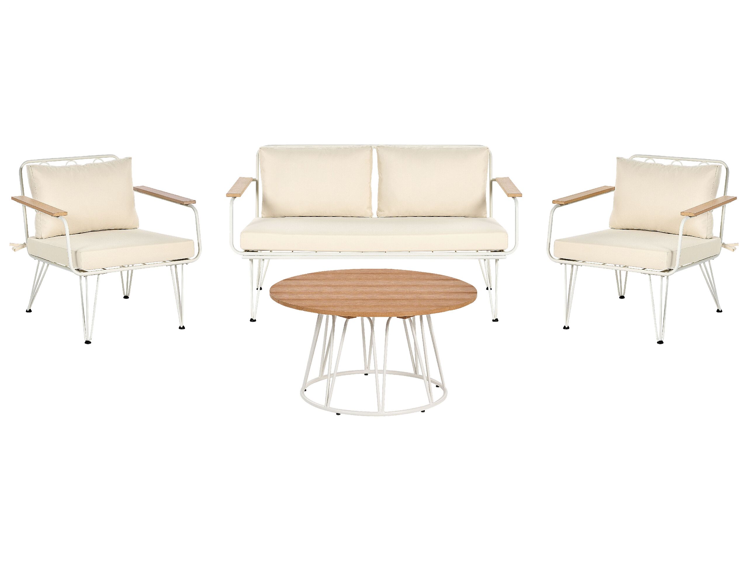 Conjunto de jardín con mesa 4 plazas montesilvano metal beige claro
