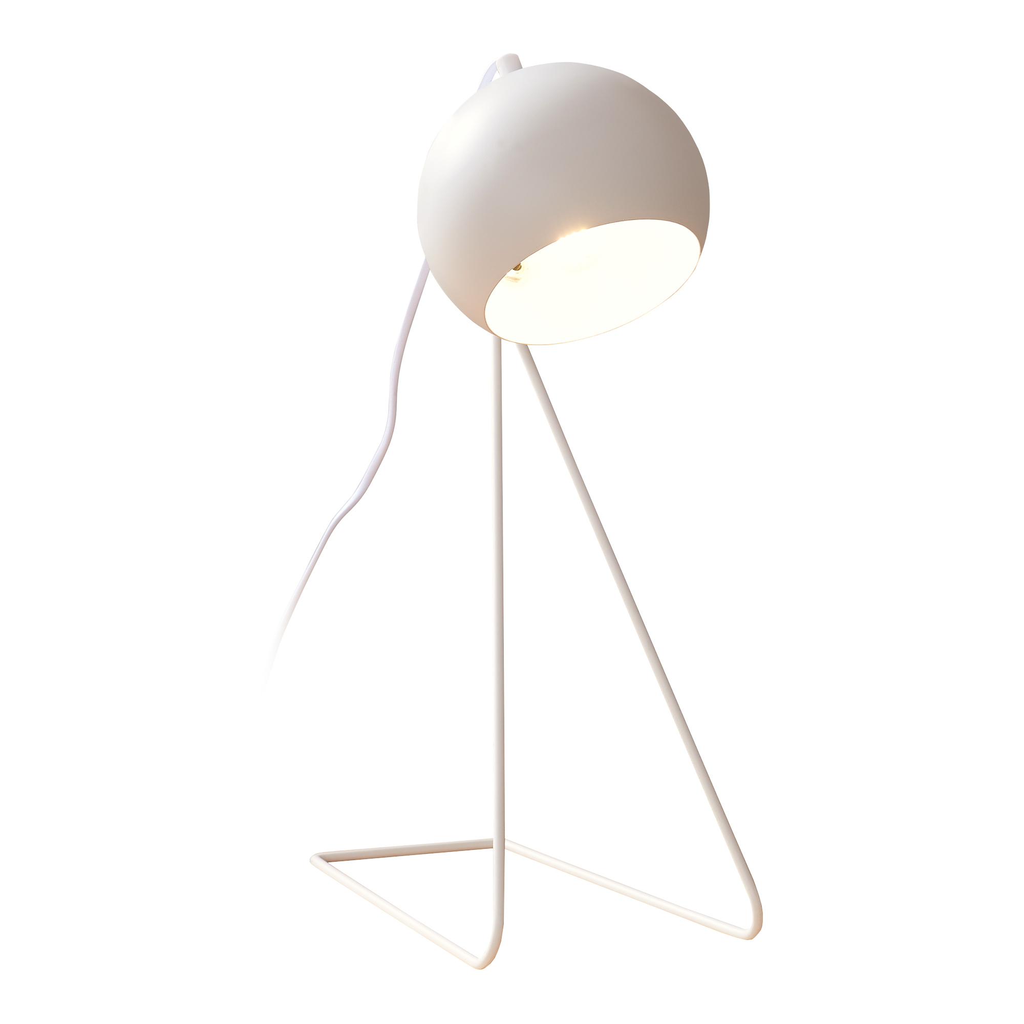 Lámpara de mesa oldibro pantalla esférica 1xe14 metal 45x28x15cm - blanco