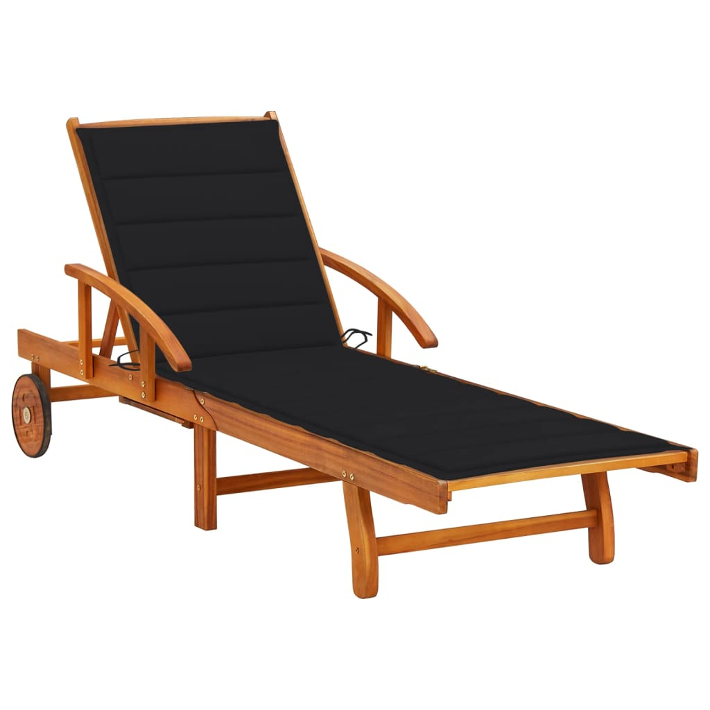 vidaXL tumbona de jardín con cojín madera maciza de acacia