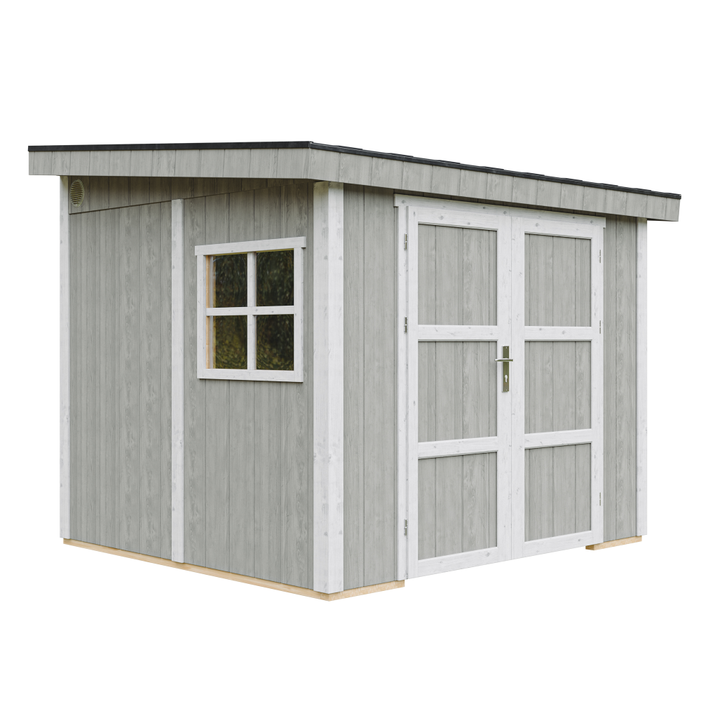 Caseta de jardín Timbela m938b-tundra grey, 5,9 m², premium, sin suelo