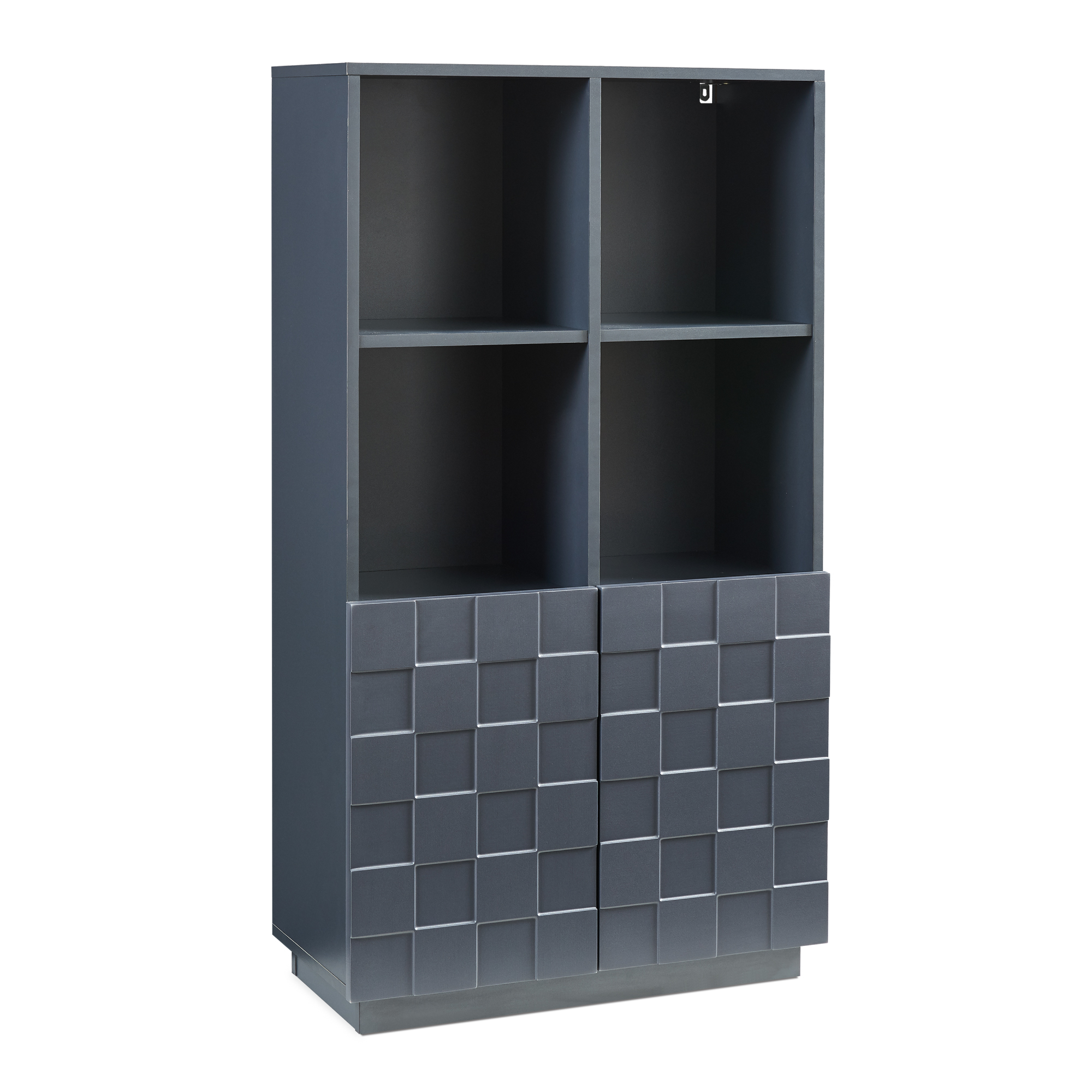 Aparador bopibobro 4 compartimentos abiertos 118x64x30cm - gris oscuro