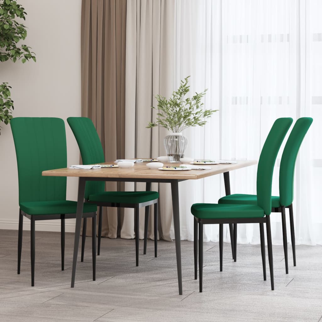 Sillas de comedor 4 unidades terciopelo verde oscuro qweo1772