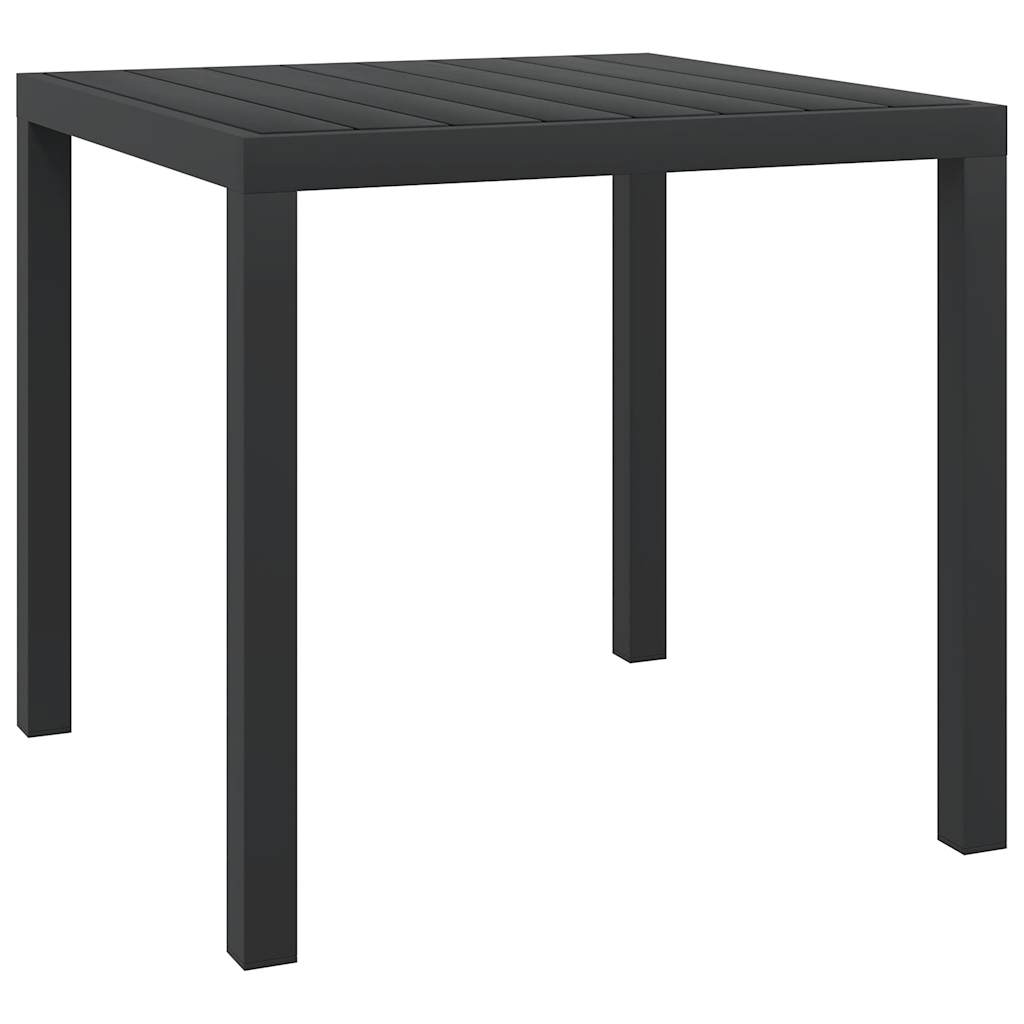 Mesa de jardín de aluminio y wpc negra 80x80x74 cm es2986