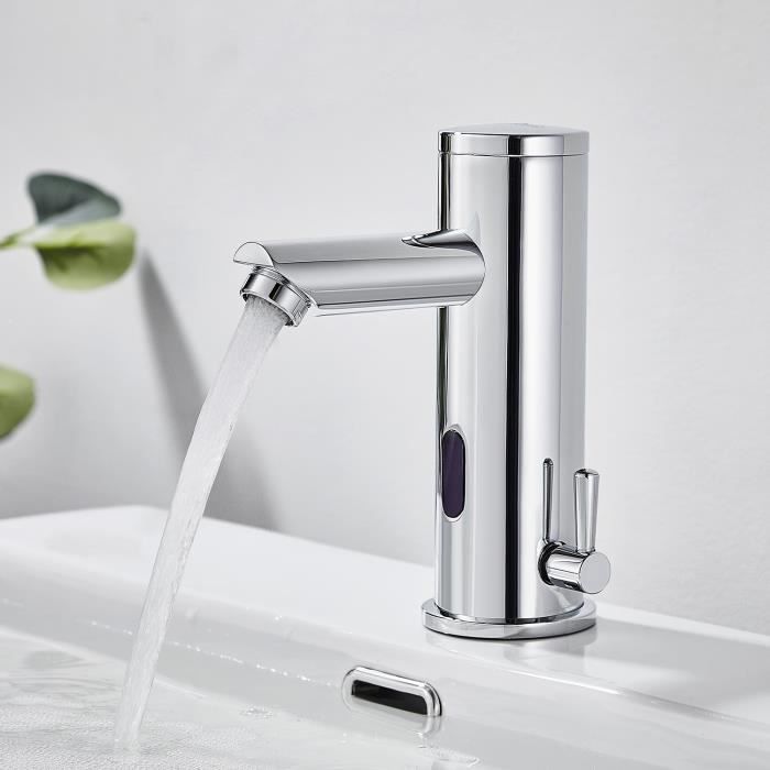 Auralum grifo infrarrojo automático para lavabo, mezclador de agua fría y c