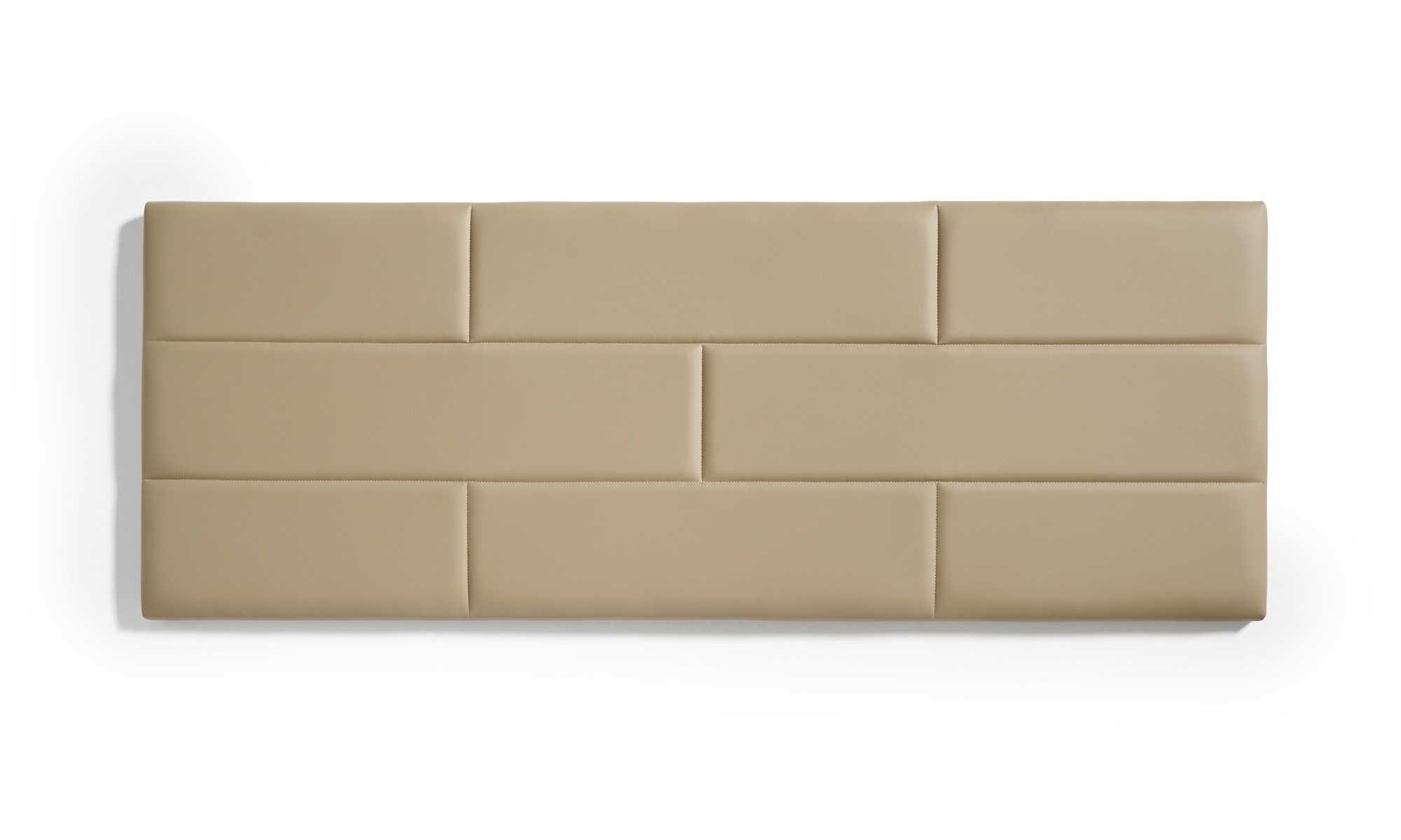 Cabecero de cama 160 muro ladrillos de polipiel 162x57x5cm camel claro