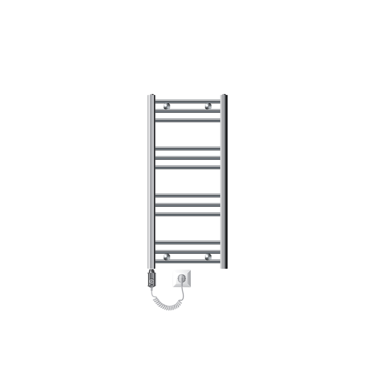Radiador de baño eléctrico con resistencia 600w 400x800 mm cromado