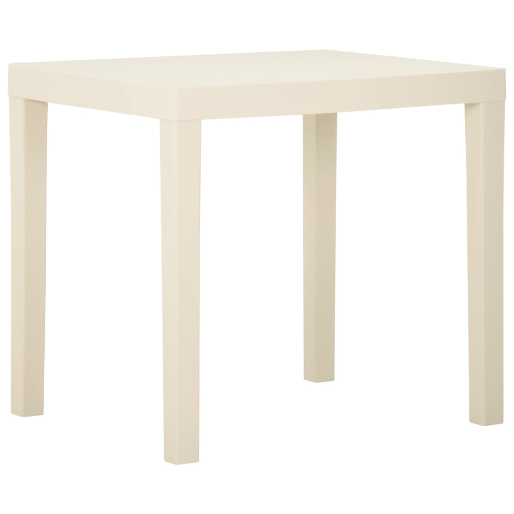vidaXL mesa de jardín de plástico blanca 79x65x72 cm