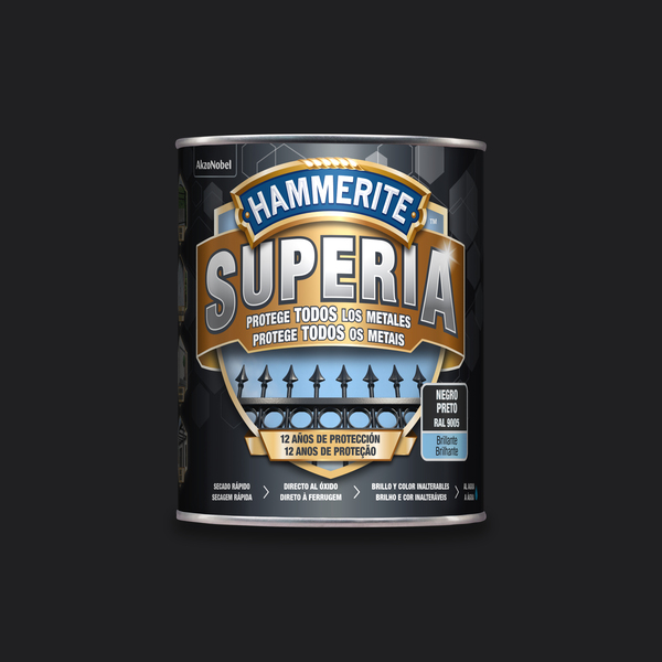 Hammerite superia esmalte antioxidante bte negro 750 ml