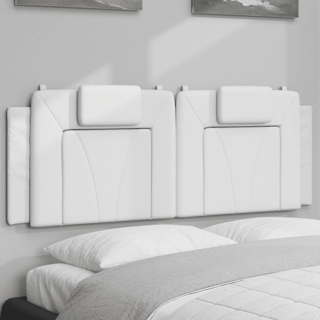 Cabecero de cama acolchado cuero sintético blanco 120 cm eerf3296