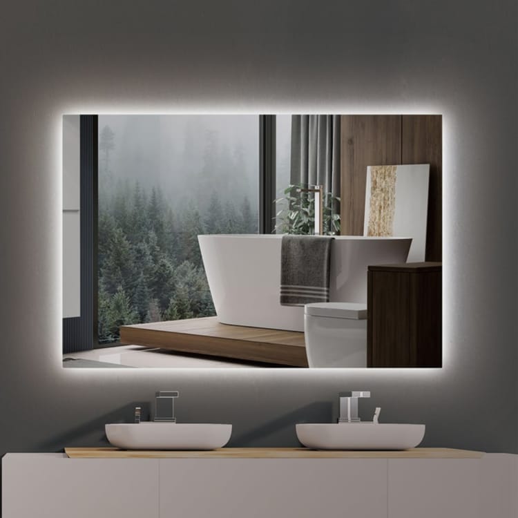 LEDimex-espejo suecia 60x80 cuadrado retroiluminado LED