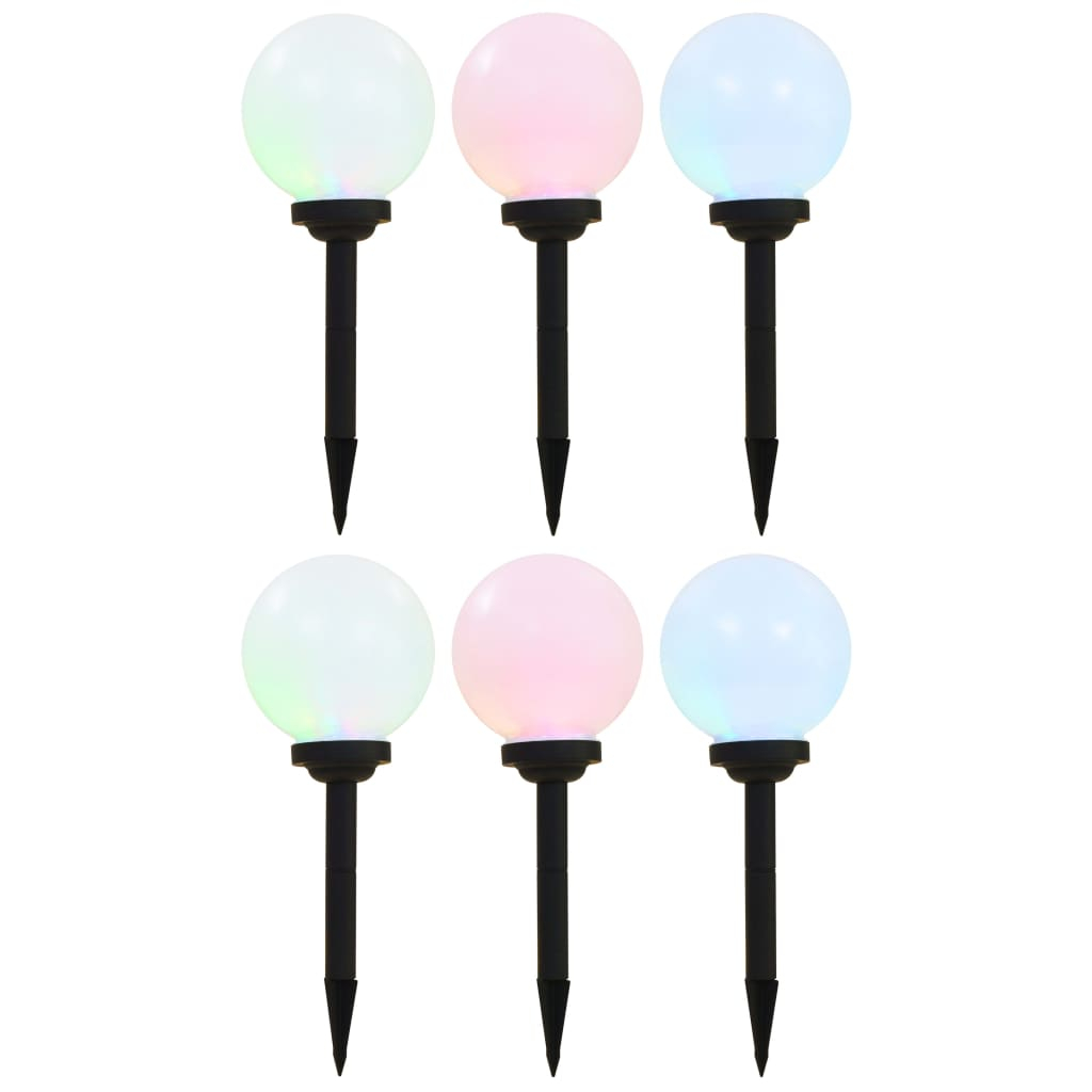 vidaXL lámparas solares esféricas de exterior 6 uds LED rgb 20 cm