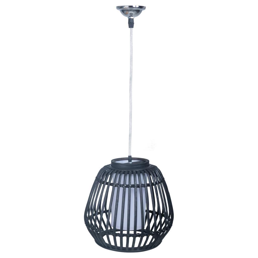 Lámpara de techo de bambú negra 30,5x30,5x30