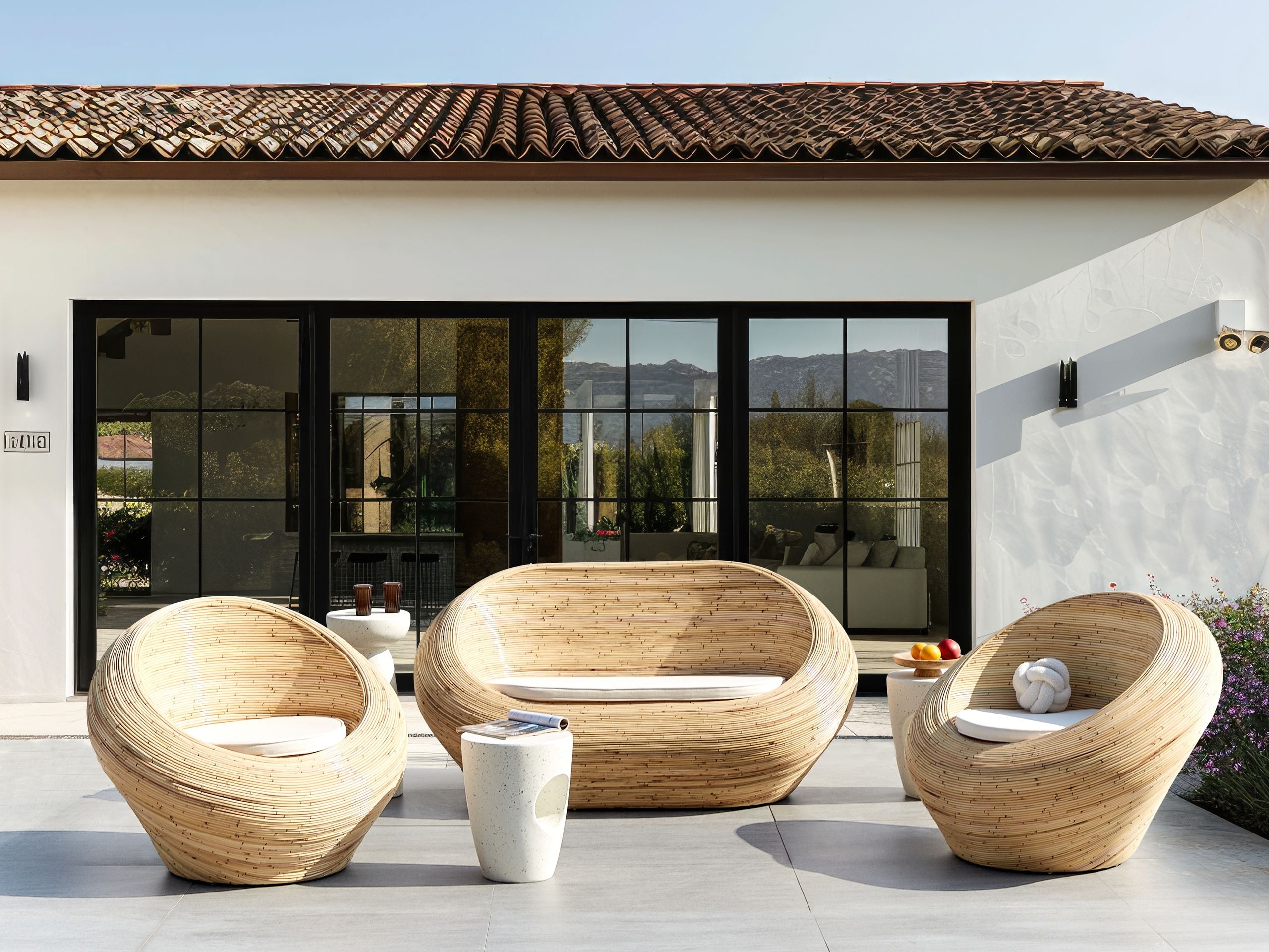 Conjunto de jardín 4 plazas maiori ratán natural