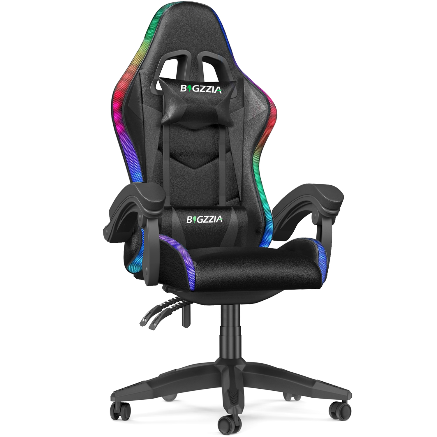 Silla oficina con LED, silla ergonómica- negro