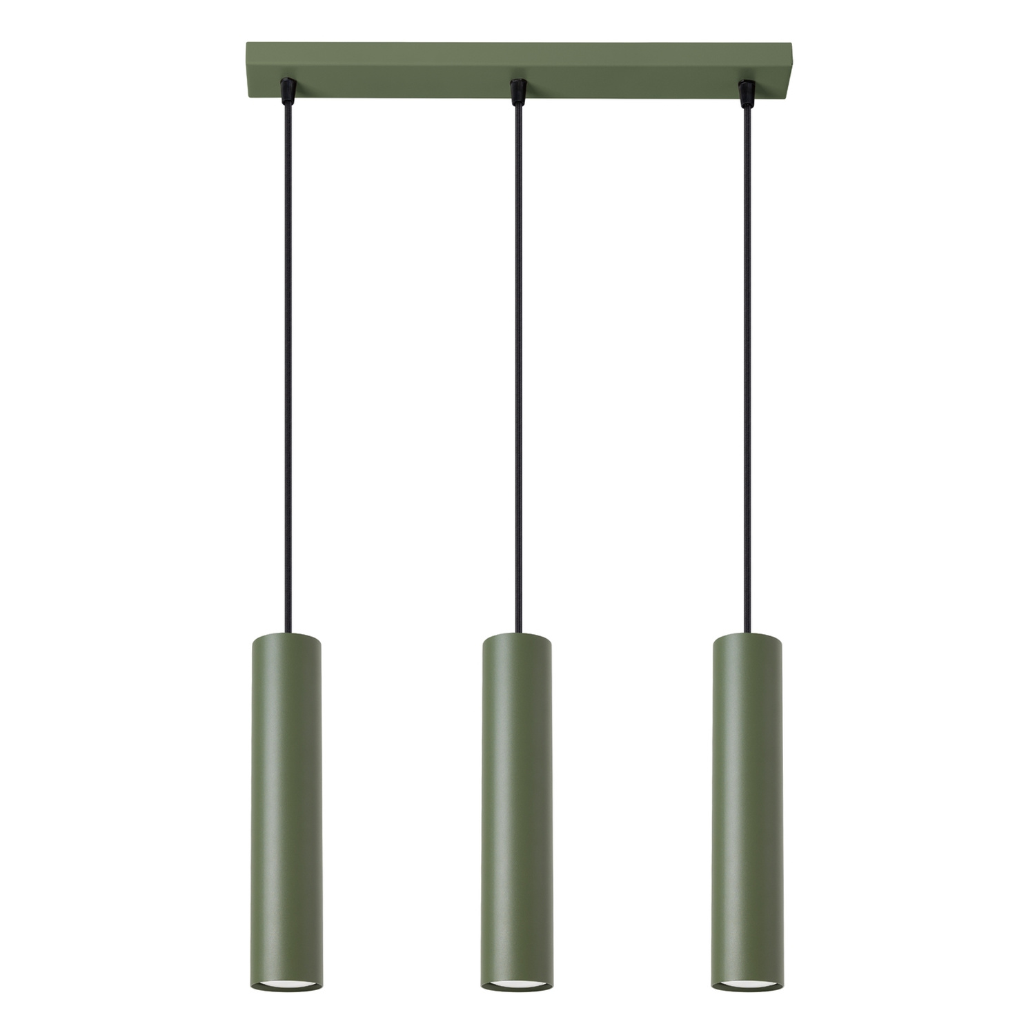 Lámpara colgante lagos 3 verde oliva acero 45x98x6cm