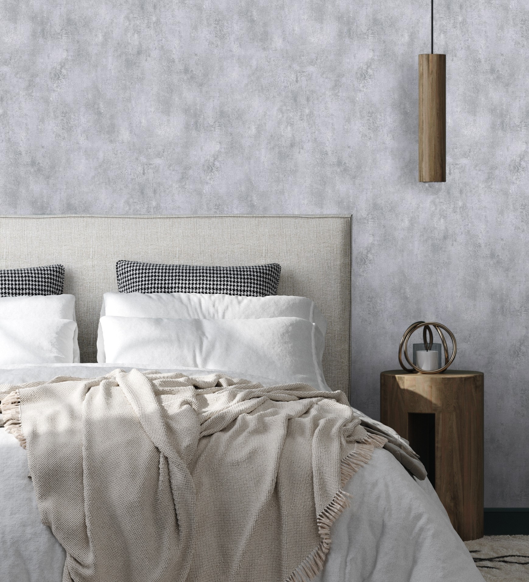 Papel pintado gaulan lavable cemento hormigón estucado gris con 5.33m²