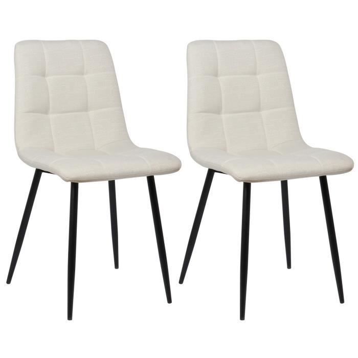 Sillas comedor acolchadas crema - lote 2 - 45 cm